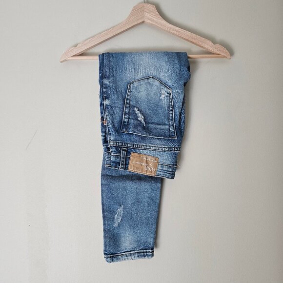 One Teaspoon Freebirds II Low-rise Distressed Skinny Jeans - Blue Blonde - Sz 26 - Picture 1 of 14